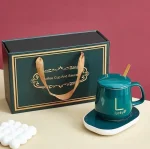 Electric Ceramic Coffee Mug & Saucer Set