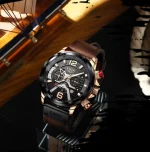 LIGE 8917 Casual Sport Watches for Men Black Top Brand Luxury Military Leather Wrist Watch Man Clock Fashion Chronograph Wristwatch